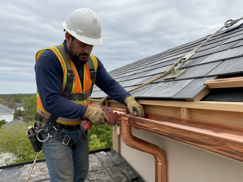Copper Gutter Installation